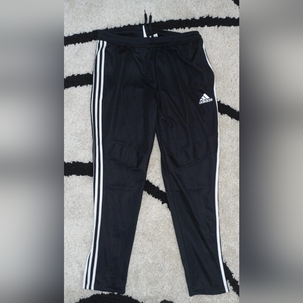 Adidas Black Joggers with White Stripes